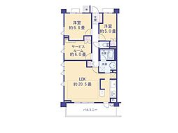 グランスイート多摩センター 2SLDKの間取り