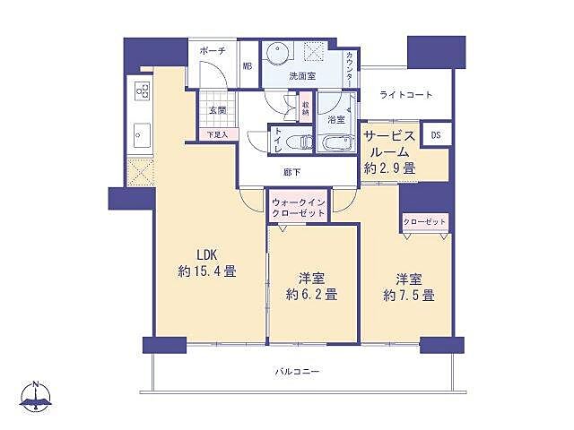 間取り プロムナード 多摩中央1号棟 7階/-