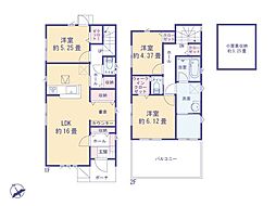 JR横浜線 橋本駅 徒歩17分 3LDKの間取り