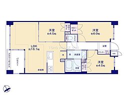 ライオンズ立川錦町レジデンス 3LDKの間取図画像