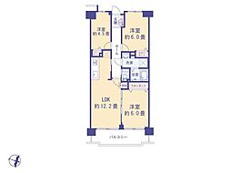 サンヴェール久米川 3LDKの間取図画像