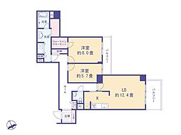 エステ・スクエア成瀬壱番館 2LDKの間取図画像
