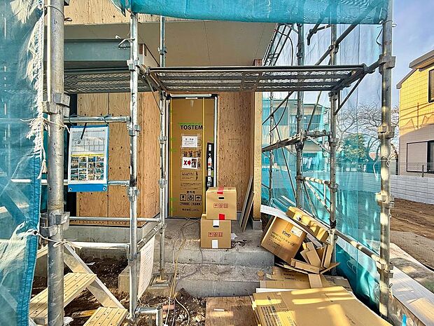 玄関　2月末完成予定（撮影日2026年1月22日）