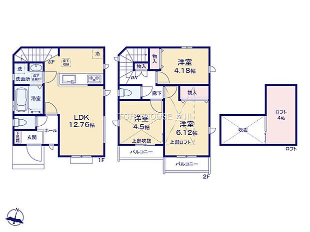 こちらの間取り図で、お部屋の配置や動線をイメージしていただけます。お部屋ごとの広さやレイアウトを参考に、生活のシーンを思い描いてみてください。