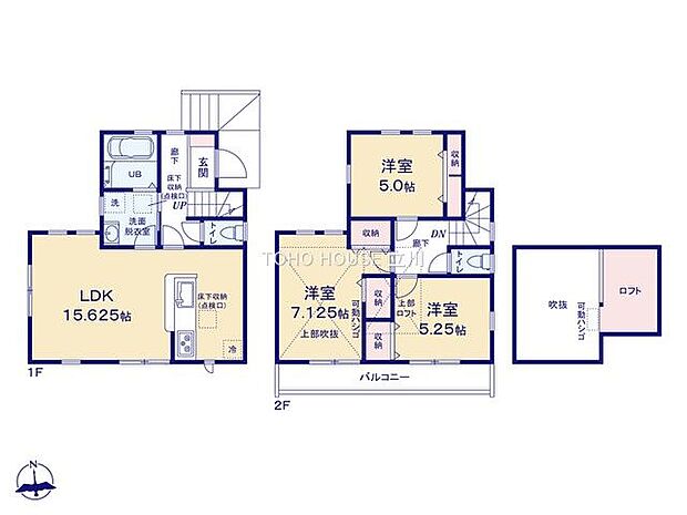 こちらの間取り図で、お部屋の配置や動線をイメージしていただけます。お部屋ごとの広さやレイアウトを参考に、生活のシーンを思い描いてみてください。