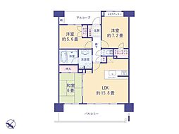 レクセルプライム武蔵砂川 3LDKの間取図画像