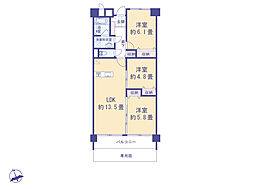 東大和グリーンタウン3号棟 3LDKの間取図画像