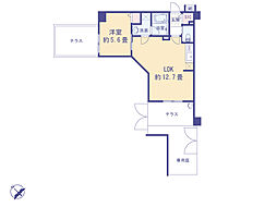 クオラデジール東府中 1LDKの間取図画像