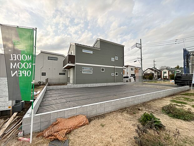 物件外観(2026年3月6日撮影、4月中旬完成予定)