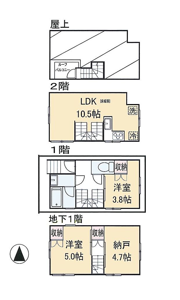 こちらの間取り図で、お部屋の配置や動線をイメージしていただけます。お部屋ごとの広さやレイアウトを参考に、生活のシーンを思い描いてみてください。