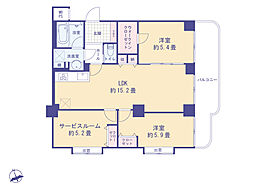 府中ロイヤルマンション 2SLDKの間取図画像
