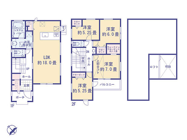 こちらの間取り図で、お部屋の配置や動線をイメージしていただけます。お部屋ごとの広さやレイアウトを参考に、生活のシーンを思い描いてみてください。