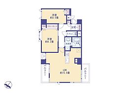 ロイヤル多摩蘭坂ハイツ 2LDKの間取図画像