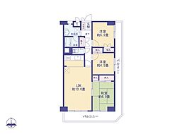 府中スカイハイツ 3LDKの間取図画像