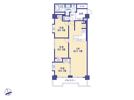 こちらの間取り図で、お部屋の配置や動線をイメージしていただけます。お部屋ごとの広さやレイアウトを参考に、生活のシーンを思い描いてみてください。