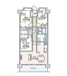グランクレスト上祖師谷 2SLDKの間取図画像