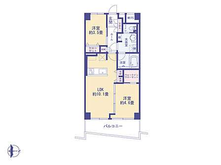 こちらの間取り図で、お部屋の配置や動線をイメージしていただけます。お部屋ごとの広さやレイアウトを参考に、生活のシーンを思い描いてみてください。