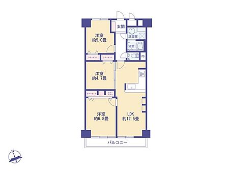 こちらの間取り図で、お部屋の配置や動線をイメージしていただけます。お部屋ごとの広さやレイアウトを参考に、生活のシーンを思い描いてみてください。