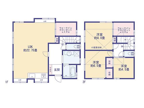 こちらの間取り図で、お部屋の配置や動線をイメージしていただけます。お部屋ごとの広さやレイアウトを参考に、生活のシーンを思い描いてみてください。