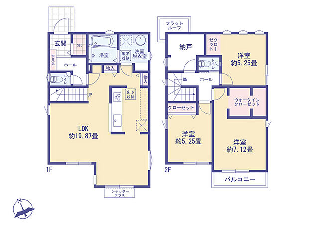 こちらの間取り図で、お部屋の配置や動線をイメージしていただけます。お部屋ごとの広さやレイアウトを参考に、生活のシーンを思い描いてみてください。