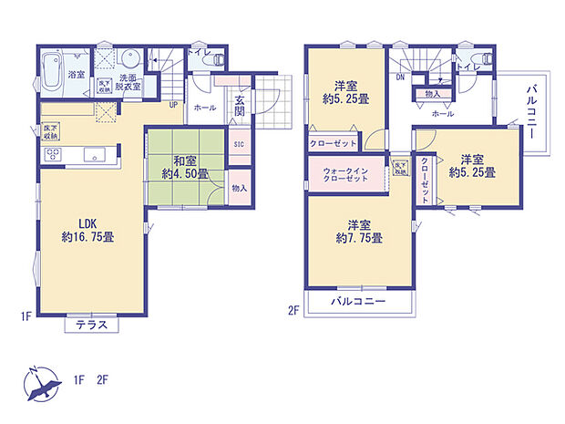 こちらの間取り図で、お部屋の配置や動線をイメージしていただけます。お部屋ごとの広さやレイアウトを参考に、生活のシーンを思い描いてみてください。