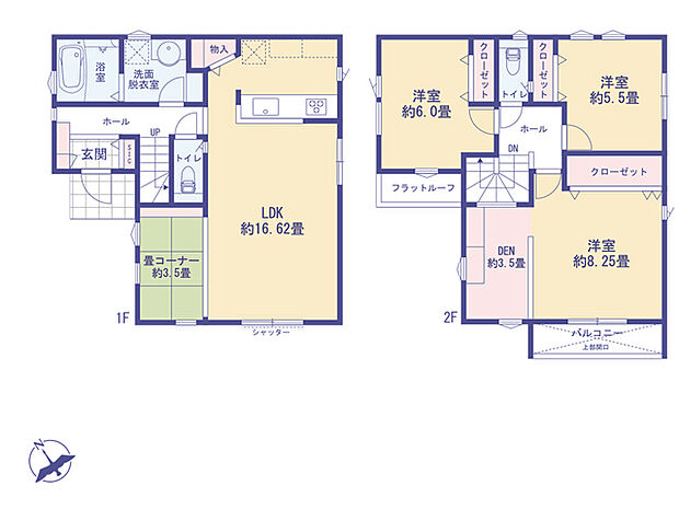 こちらの間取り図で、お部屋の配置や動線をイメージしていただけます。お部屋ごとの広さやレイアウトを参考に、生活のシーンを思い描いてみてください。