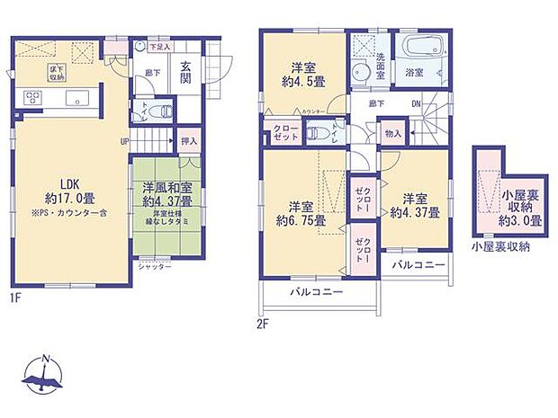こちらの間取り図で、お部屋の配置や動線をイメージしていただけます。お部屋ごとの広さやレイアウトを参考に、生活のシーンを思い描いてみてください。