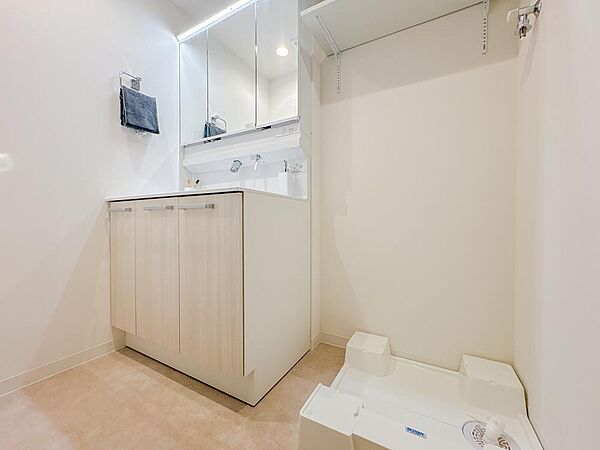 平日の朝であっても、落ち着きとくつろぎを感じられる。歯磨き粉が行方不明になるようなごちゃごちゃ感も解消。スムーズに身支度が完了します。コーディネートされた空間で気持ちよく身だしなみを整えられます。