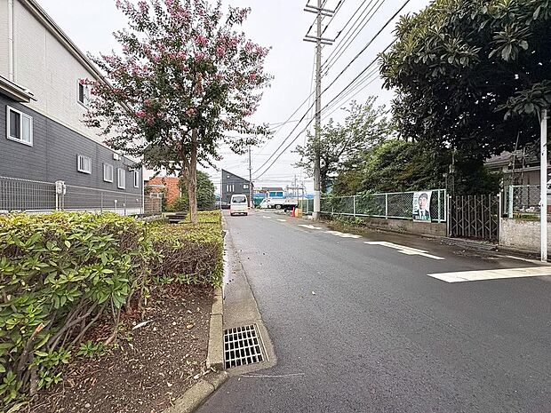 緑豊かで落ち着いた街並み。街路樹が映える綺麗な舗装道路で散歩も心地よい環境。