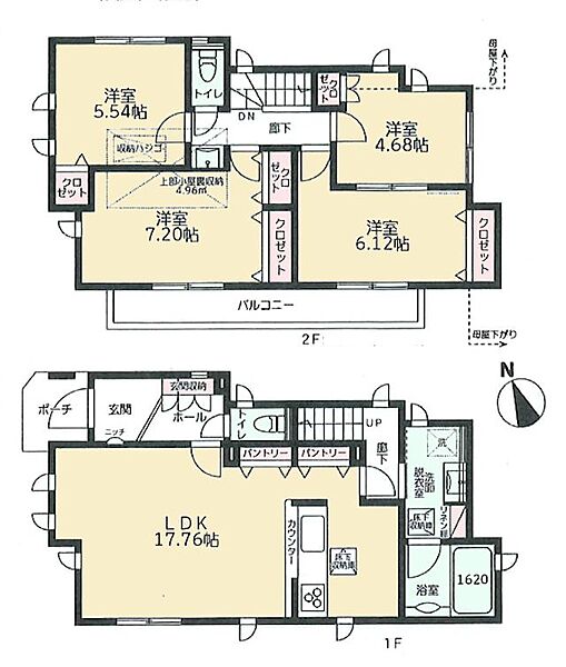 こちらの間取り図で、お部屋の配置や動線をイメージしていただけます。お部屋ごとの広さやレイアウトを参考に、生活のシーンを思い描いてみてください。