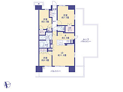プレミスト昭島モリパークグラン 3LDKの間取図画像