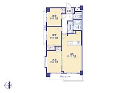 ウイングヒルズ東小金井 3LDKの間取図画像