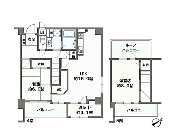 間取図（メゾネット）