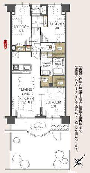 3LDK、価格3990万円、専有面積72?、バルコニー面積9.55?