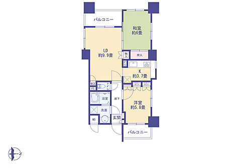 こちらの間取り図で、お部屋の配置や動線をイメージしていただけます。お部屋ごとの広さやレイアウトを参考に、生活のシーンを思い描いてみてください。