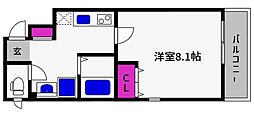 クレアール本山 4階1Kの間取り