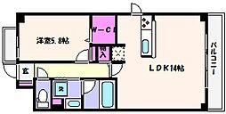 シュロス　フォン　コウナン 6階1LDKの間取り