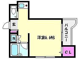 ステイ・シア甲南 1Kの間取図画像