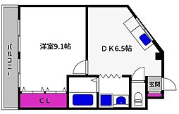 MOSビル 1DKの間取図画像