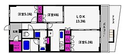 ミレーネ神戸住吉本町 3LDKの間取図画像