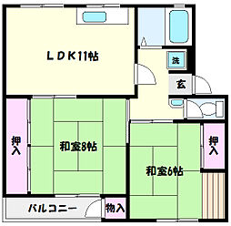 渦ヶ森コーポ 2号館 4階/-