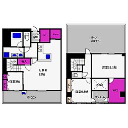 シークリサンス西岡本 3LDKの間取図画像