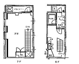 パークリッジＭ・Ｎ 6階1DKの間取り