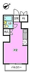 松田ビル 5階ワンルームの間取り