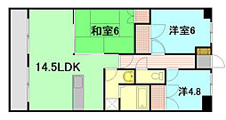 コーポラスみなり 2階3LDKの間取り
