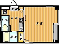 こがねい荘 1階1Kの間取り