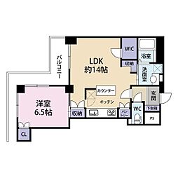 エクセル四条富小路 1LDKの間取り