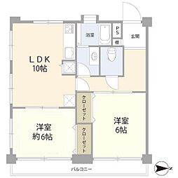 ライオンズマンション布田 2LDKの間取図画像