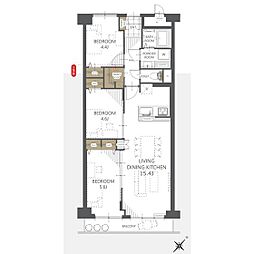 シャルマンコーポ草津-2 3LDKの間取図画像