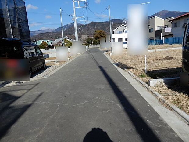 前面道路＆現地土地
